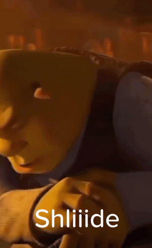 Shrek From The Movie Shrek Is Shown With The Word Shiiide Written Below Him GIF