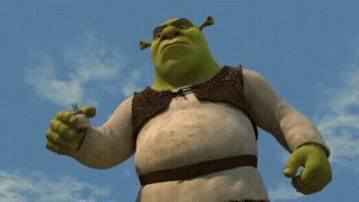 Shrek Holding Bottle Of Perfume GIF