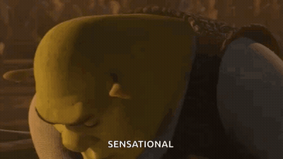 Shrek Holding Sword Says Sensational GIF