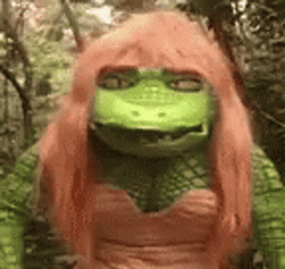 Shrek In Pink Dress And Pink Wig In Woods GIF