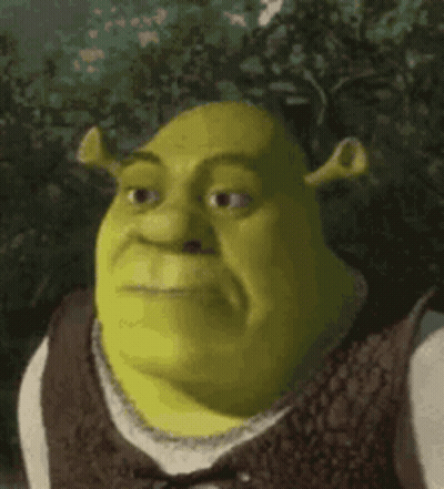 Shrek Is A Cartoon Character From The Movie Shrek And Is Looking At The Camera . GIF