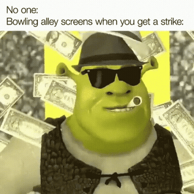 Shrek Is Wearing Sunglasses And A Hat While Smoking A Pipe And Surrounded By Money . GIF