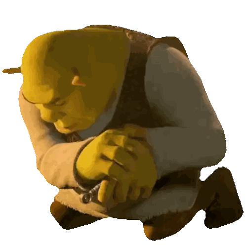 Shrek Kneeling With Hands Folded Sticker