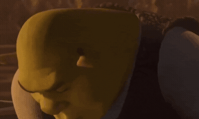 Shrek Looking Serious GIF