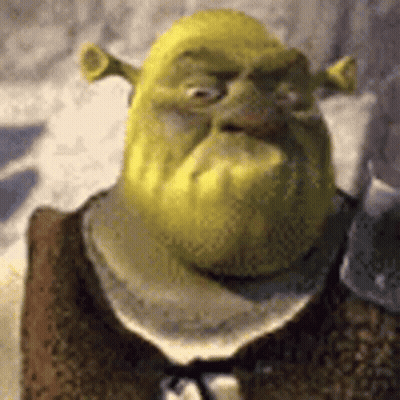 Shrek Making Funny Face In Snow GIF