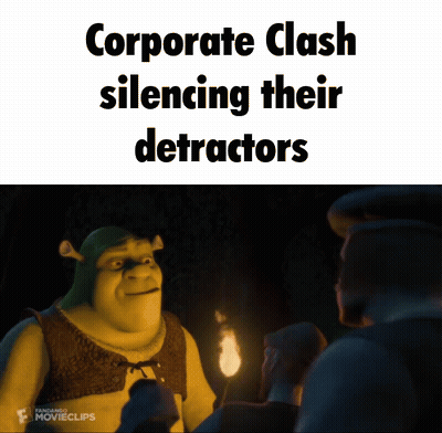 Shrek Says Corporate Clash Silencing Their Detractors In A Meme GIF