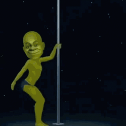 Shrek Sexy Pole Dancing Outer Space GIF