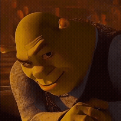 Shrek Smiling And Looking Down GIF
