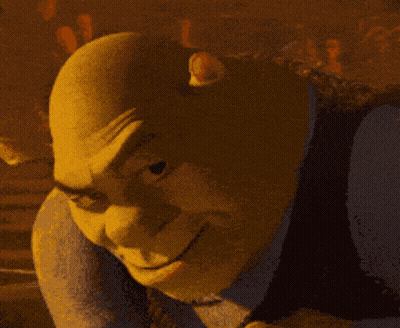 Shrek Smiling Looking Down GIF