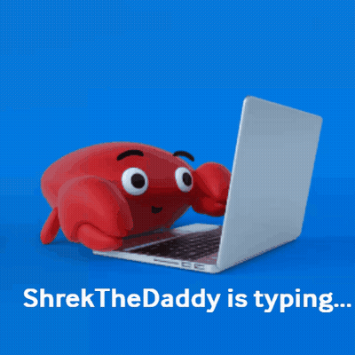 Shrek Typing With Crab On Laptop GIF