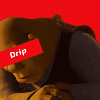 Shrek With Red Drip Sticker On Eyes GIF