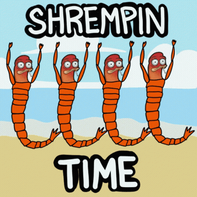 Shrempin Time Shrimp On Beach GIF