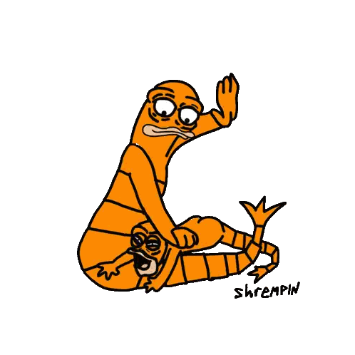 Shrimp Cartoon With Shriempin Text Sticker