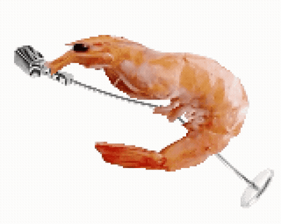 Shrimp Singing Into Microphone With String GIF