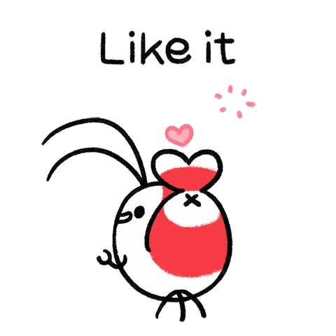 Shrimp With Heart And Like Text Sticker
