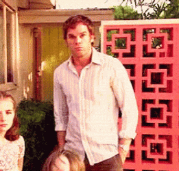 Shrug Dexter Morgan GIF
