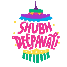 Shubh Deepavali Sign In Pink Sticker
