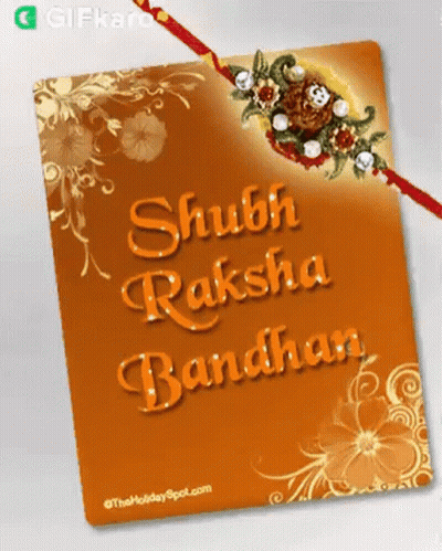 Shubh Raksha Bandhan Card With Red Ribbon GIF
