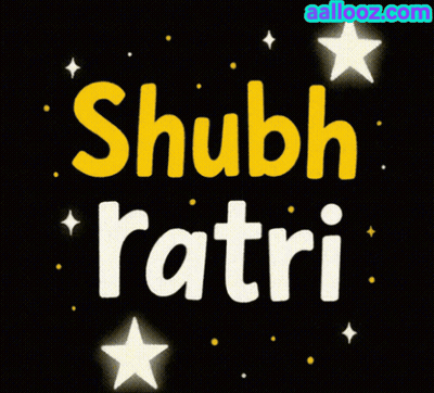 Shubh Ratri Yellow Text Black Stars GIF