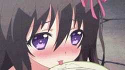 Shy Girl Anime Lick GIF