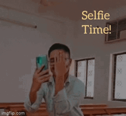 Shy Man Selfie Time GIF