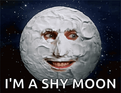 Shy Moon Face Saying I'm A Shy Moon GIF