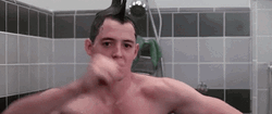 Shy Naked Guy In The Shower GIF