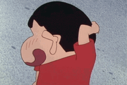Shy Shin Chan Scratching His Head GIF