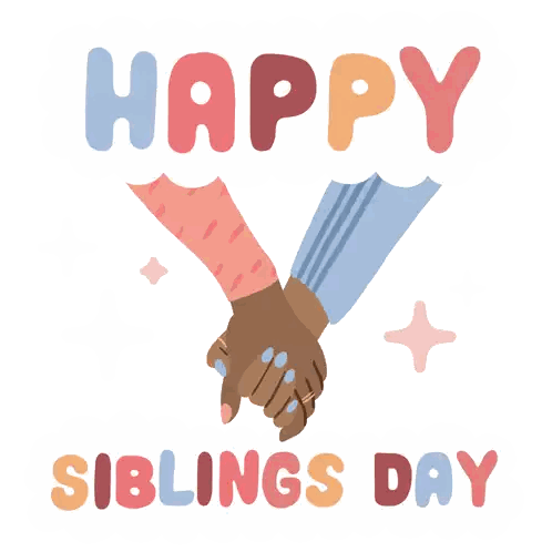 Siblings Day Holding Hands Sticker