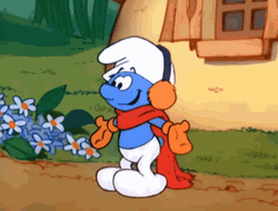 Sick Smurf Sneezing GIF
