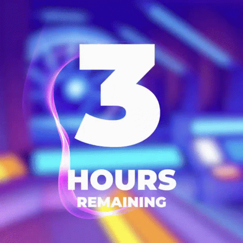 Sign Saying 3 Hours Remaining Blue Background GIF