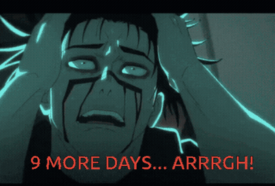 Sign Saying 9 More Days Arrgh In Red GIF
