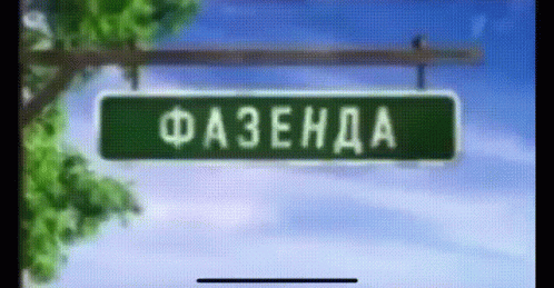 Sign Saying Fazenda Hanging From Tree GIF