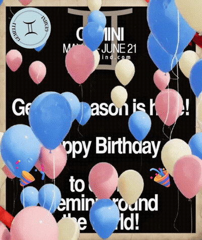 Sign Saying Gemini June 21 Happy Birthday To Gemini Round The World GIF