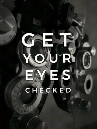 Sign Saying Get Your Eyes Checked GIF