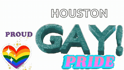 Sign Saying Houston Gay Pride With Rainbow Heart GIF