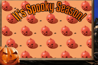 Sign Saying It's Spooky Season With Pumpkins GIF
