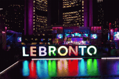 Sign Saying Lebronto GIF