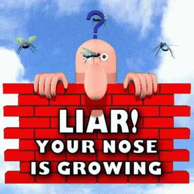 Sign Saying Liar Your Nose Is Growing GIF