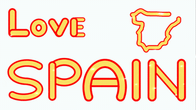 Sign Saying Love Spain With Map GIF