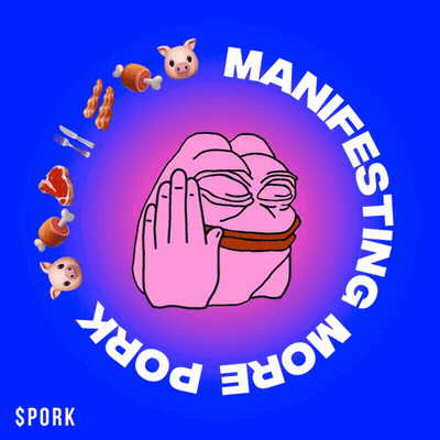Sign Saying Manifesting More Pork With Pink Face GIF