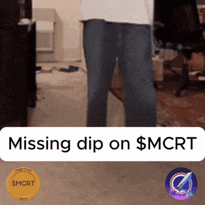 Sign Saying Missing Dip On $ MCRT With Gold Coin GIF