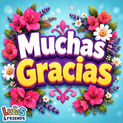 Sign Saying Muchas Gracias With Flowers GIF