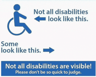 Sign Saying Not All Disabilities Look Like This GIF