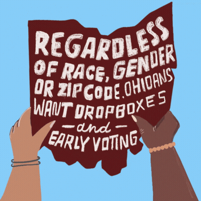 Sign Saying Ohioans Want Drop Boxes And Early Voting GIF