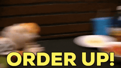 Sign Saying Order Up In Yellow GIF