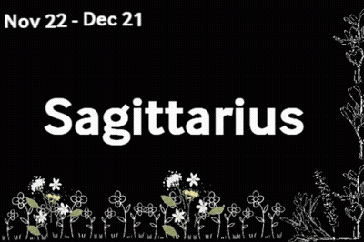 Sign Saying Sagittarius With Flowers GIF