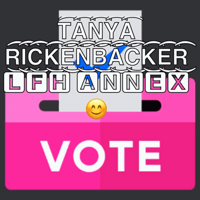 Sign Saying Tanya Rickenbacker LFH Annex GIF