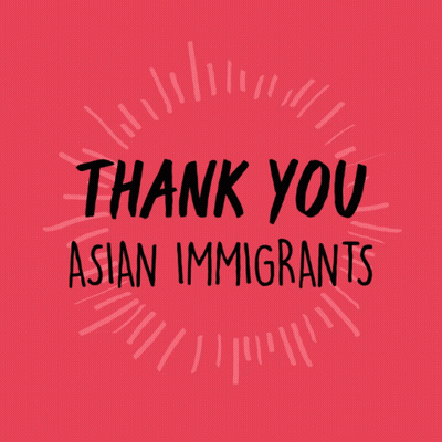 Sign Saying Thank You Asian Immigrants GIF