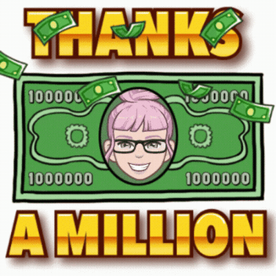 Sign Saying Thanks A Million With Woman GIF